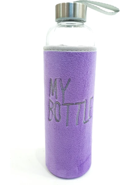 My Bottle Peluş Kılıflı Matara 600 ml Eflatun