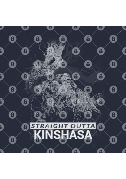 Straight Outta Kinshasa Drc Congo City Map Kupa Bardak