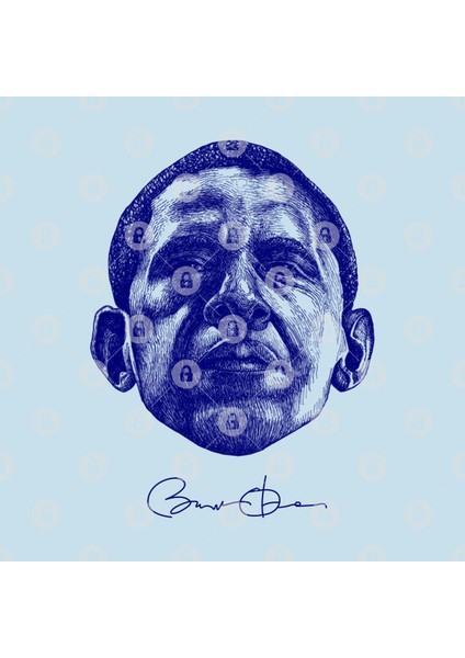 Barack Obama (Dark Blue) Kupa Bardak