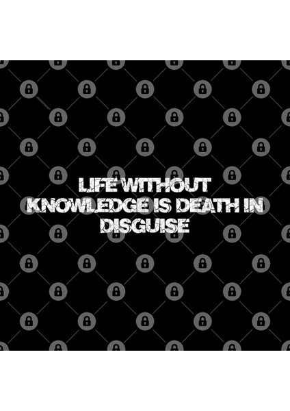 Life Without Knowledge İs Death İn Disguise. White On Black Kupa Bardak