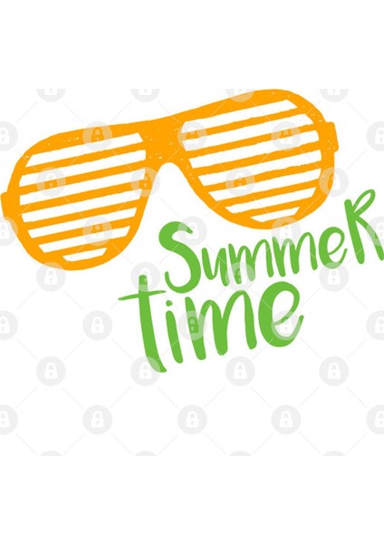 Hand Drawn Trendy Sunglasses. Summer Time Lettering Kupa Bardak