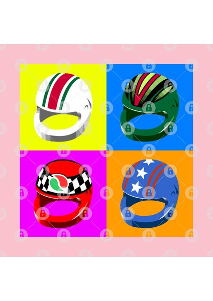 Pop-Art Helmet - Variation #1 Kupa Bardak