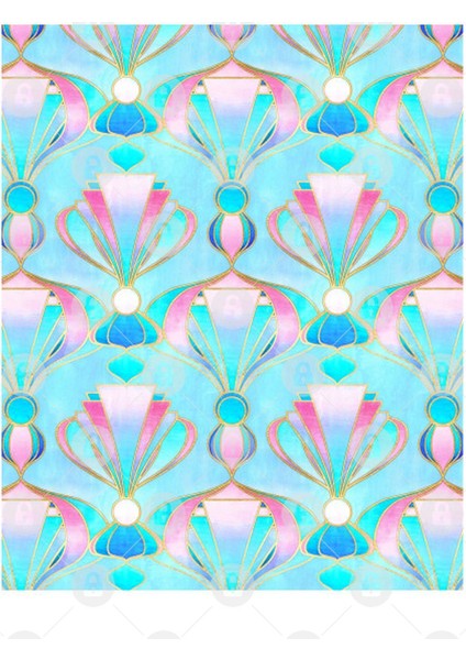 Bright Pastel Art Deco Pattern Kupa Bardak