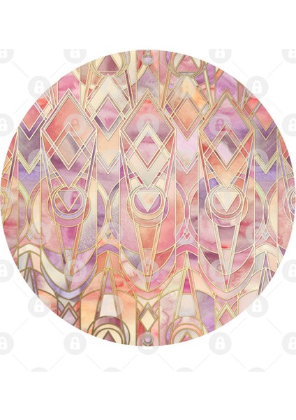 Glowing Coral And Amethyst Art Deco Pattern Kupa Bardak