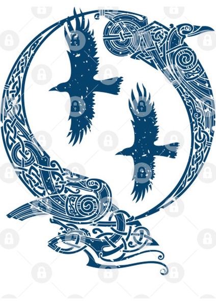 Odin Raven Vikings Runes Huginn Muninn Myth Gift İdea Present Kupa Bardak