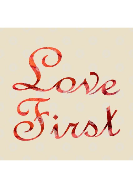 Love First - The Letters Are A Combination With A Wonderful Leaf Kupa Bardak