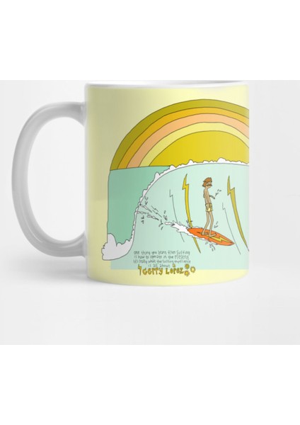 Surf Legend Gerry Lopez Pipeline Retro Surf W Quote Art By Surfy Birdy Kupa Bardak