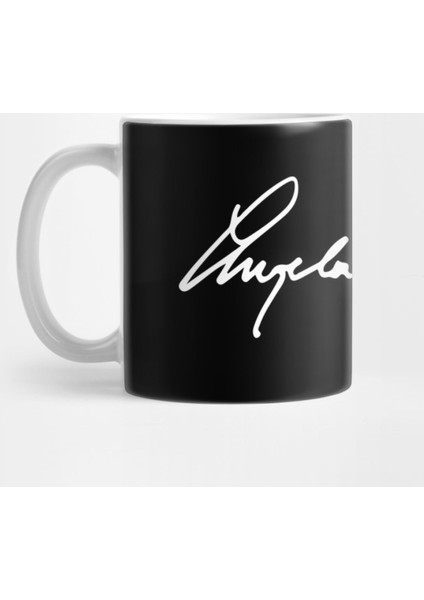 Angela Lansbury'S Signature White On Black Kupa Bardak