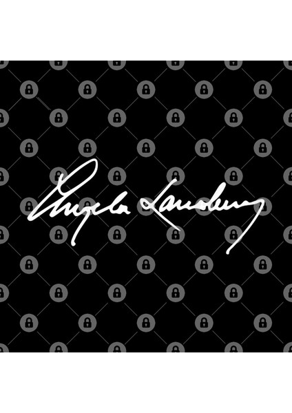 Angela Lansbury'S Signature White On Black Kupa Bardak