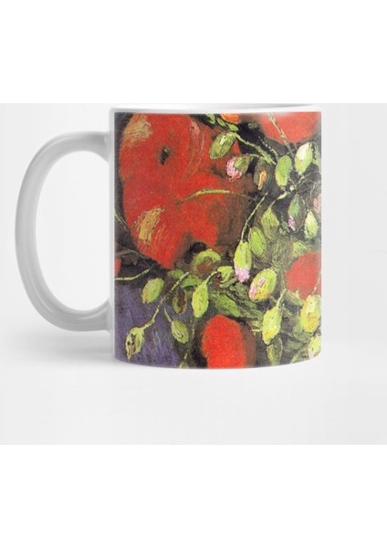 Vincent Van Gogh - Vase With Red Poppies Kupa Bardak