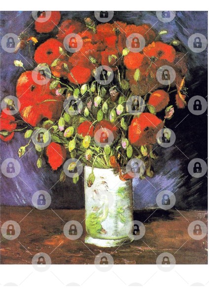 Vincent Van Gogh - Vase With Red Poppies Kupa Bardak