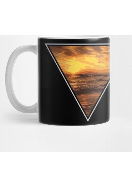 Triangle Seashore Sunset Horizon Lover Backpacker Adventure Outdoor Nature Trip Camper Design I Kupa Bardak