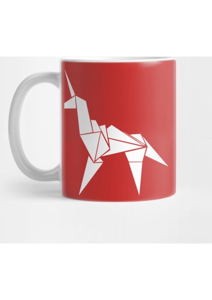 Origami Unicorn (White) Kupa Bardak