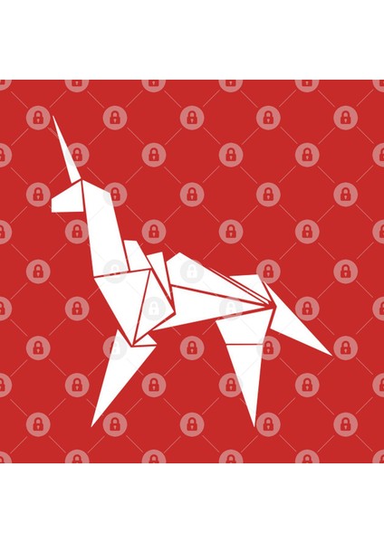 Origami Unicorn (White) Kupa Bardak