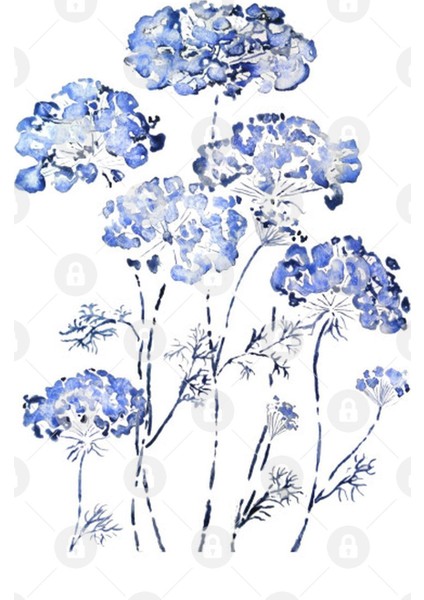 Abstract Queen Anne'S Lace Blue Kupa Bardak