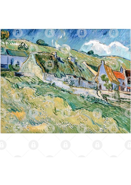 Vincent Van Gogh - Thatched Houses Kupa Bardak