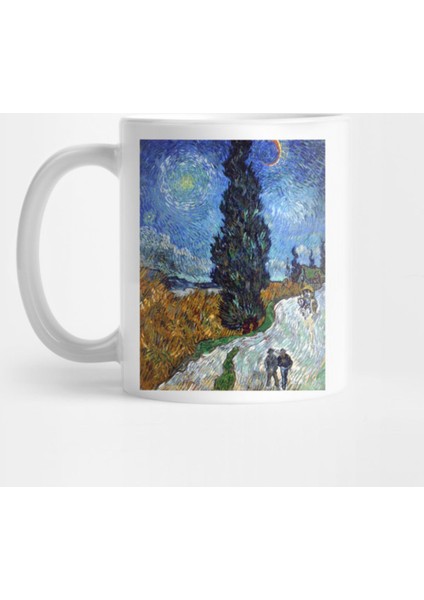 Vincent Van Gogh - Saint-Remy - Road With Cypress And Star Kupa Bardak
