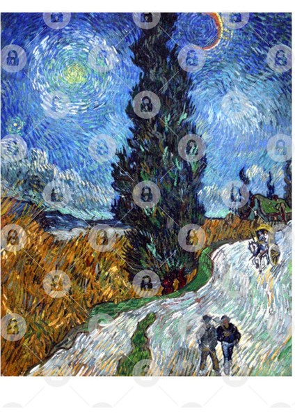 Vincent Van Gogh - Saint-Remy - Road With Cypress And Star Kupa Bardak
