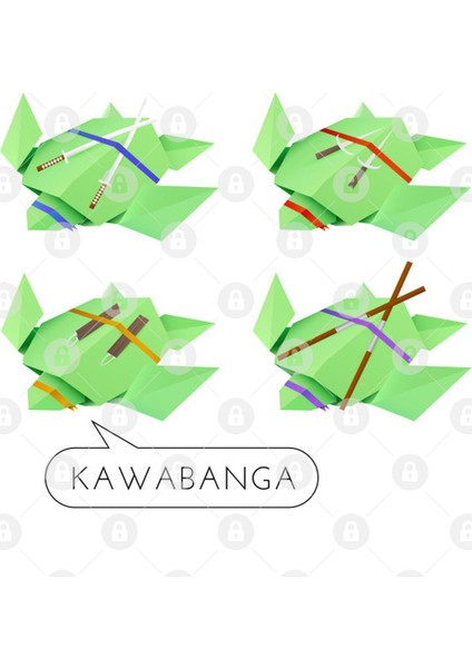 Origami Ninja Turtles Kupa Bardak