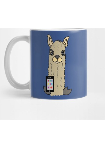 Cute Llama Talking On Cell Phone Kupa Bardak
