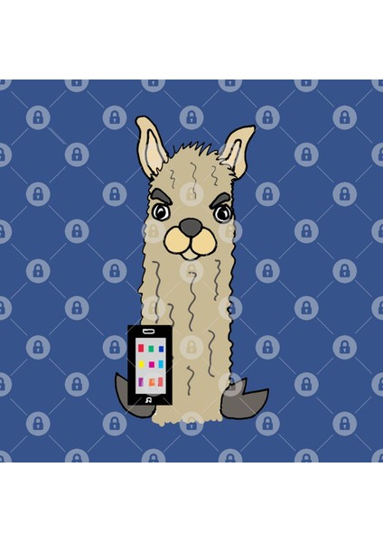 Cute Llama Talking On Cell Phone Kupa Bardak