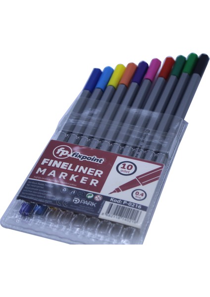 Fineliner Marker 10'lu Renkli Kalem