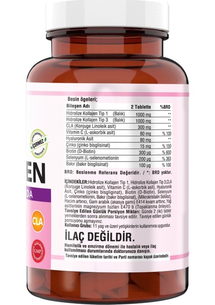 Collagen Tip 1-3 Balık Cla Vitamin C 90 Tablet + Vitamin C Propolis Çinko 120 Tablet