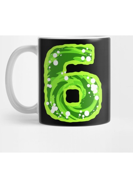 Rick And Morty Green Portal - Number 6 Kupa Bardak