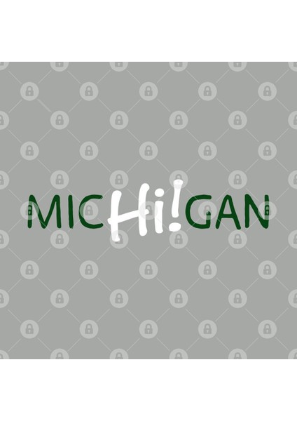 Michigan Hi! Green And White Kupa Bardak