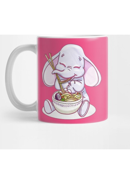 Baby Elephant Eating Ramen Noodles Kupa Bardak