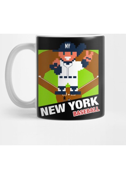 New York Baseball 8 Bit Pixel Art Cartridge Design Kupa Bardak