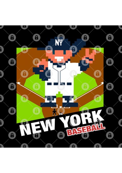 New York Baseball 8 Bit Pixel Art Cartridge Design Kupa Bardak