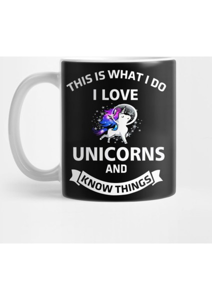 Unicorn Knowledge Magical Pony Rainbow Gift Kupa Bardak