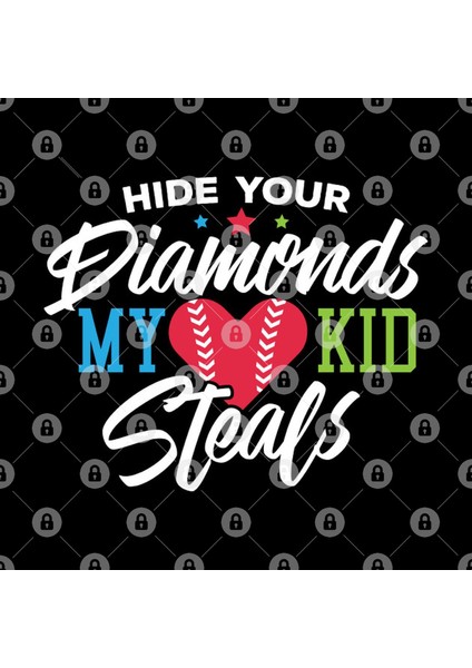 Baseball Hide Your Diamonds My Kid Steals Gift Kupa Bardak