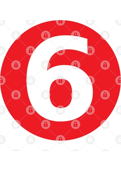 Number 6 Big Red Dot Letters & Numbers Kupa Bardak