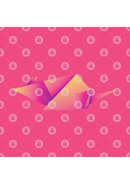 Neon Pink Origami Mouse Kupa Bardak