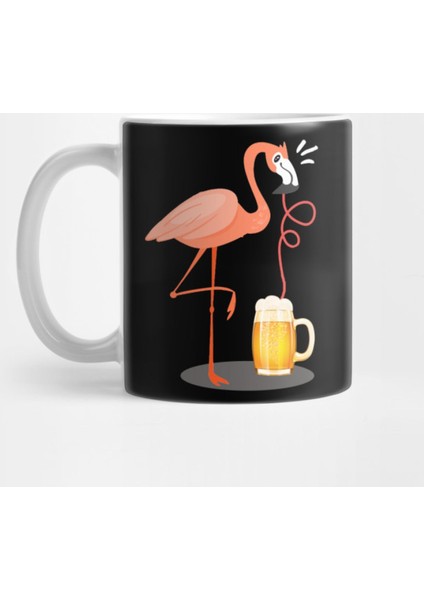 Flamingo Drinking Beer Summer Kupa Bardak