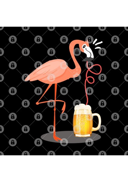 Flamingo Drinking Beer Summer Kupa Bardak