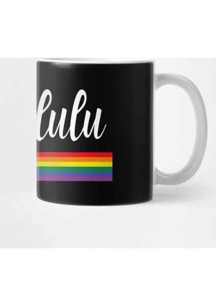 Honolulu, Hawaii - Hı Pride Simple Rainbow Kupa Bardak