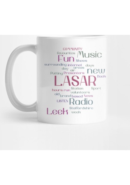 Lasar Radio Word Cloud Design Kupa Bardak