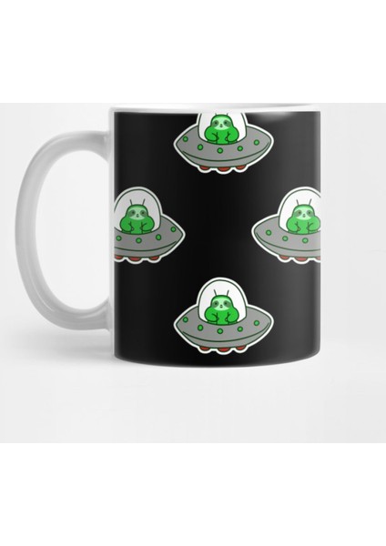 Ufo Sloth Pattern Kupa Bardak