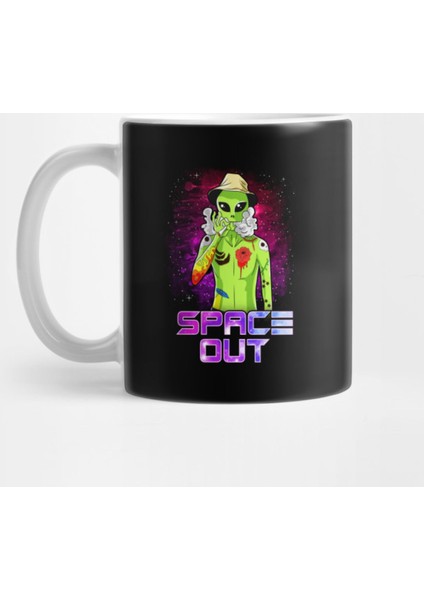 Space Out Hipster Alien Smoking & Spacing Out Hipster Ufo Kupa Bardak