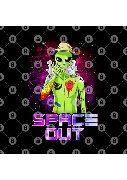Space Out Hipster Alien Smoking & Spacing Out Hipster Ufo Kupa Bardak