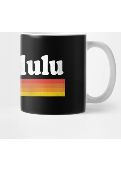 Honolulu, Hawaii - Hı Retro Sunset And Text Kupa Bardak