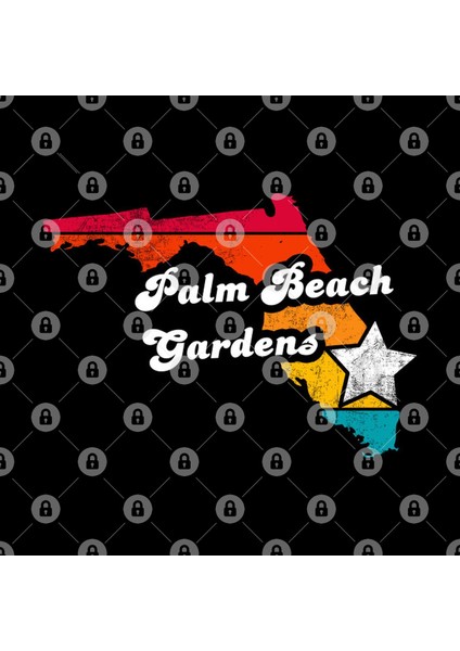 Palm Beach Gardens Florida Vintage Distressed Souvenir Kupa Bardak