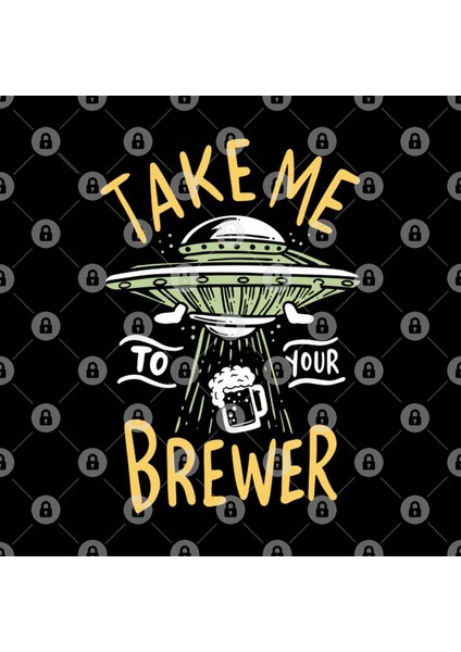 Take Me To The Brewer Funny Ufo Alien Beer Abduction Kupa Bardak