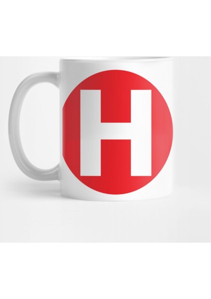 The Letter H Big Red Dot Hoodiez Kupa Bardak
