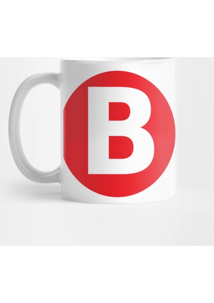 The Letter B Big Red Dot Hoodiez Kupa Bardak