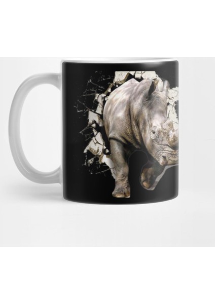 3D Rhino - African Safari Animal Rhinoceros Kupa Bardak