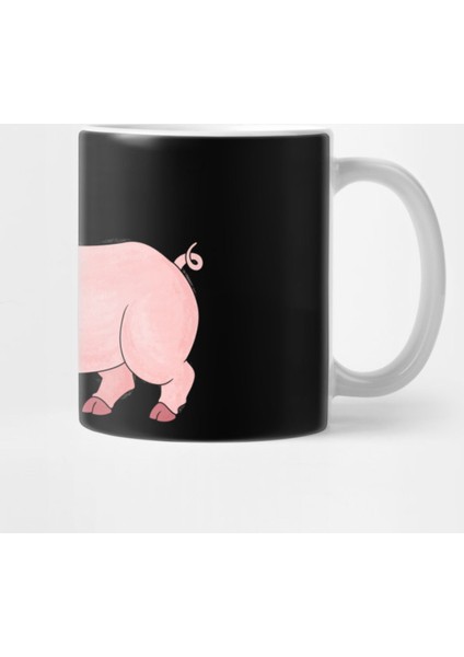 Pig Piglet Farmer Farmer Kupa Bardak